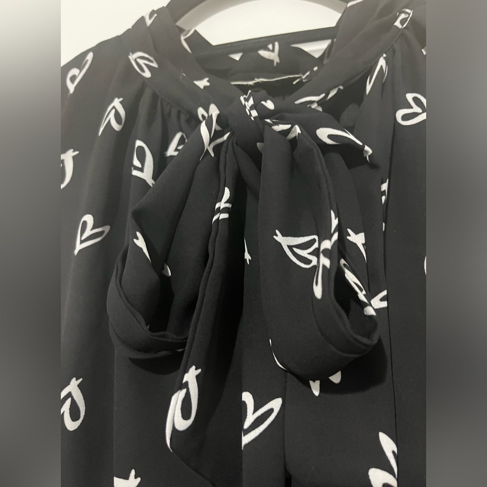 Papaya Black and White Heart Print Dress - Picture 2 of 3